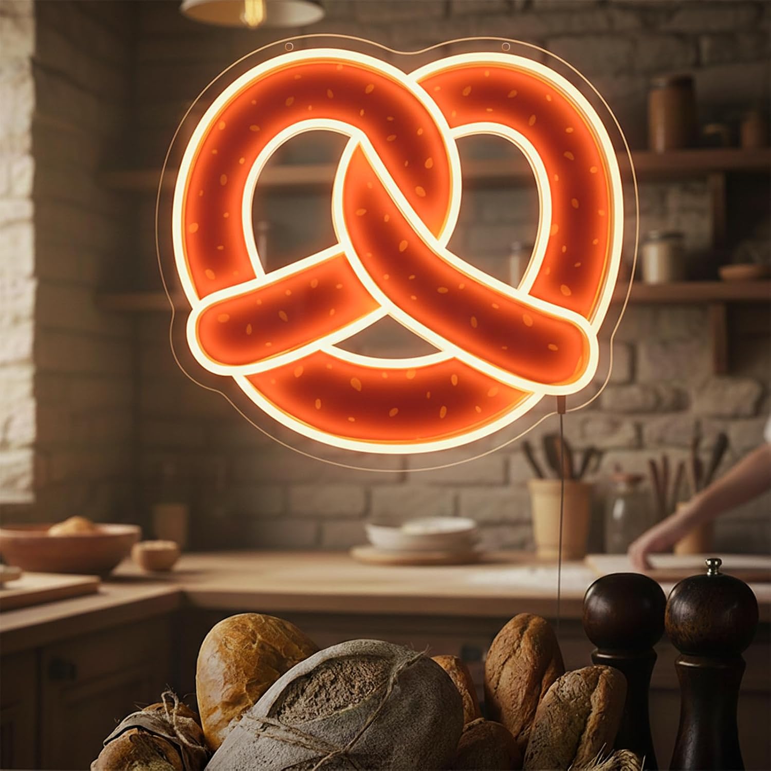 Outdoor Kitchen Power - Pretzel Neon Sign USB Powered LED