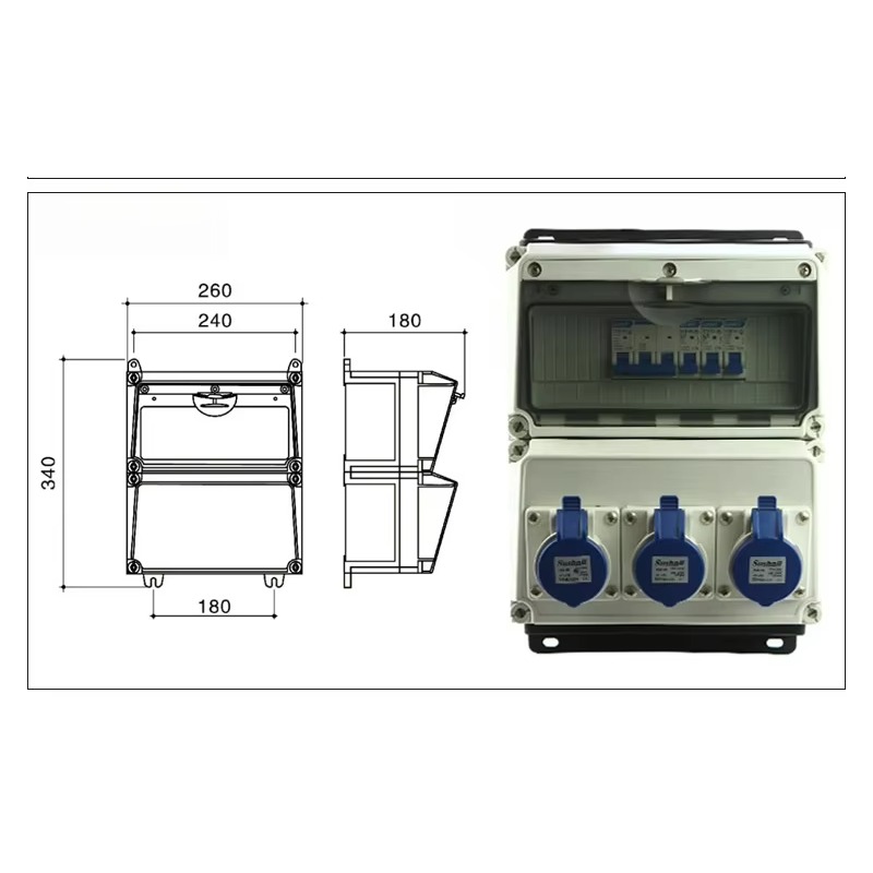 32A IP65 waterproof outdoor pl - огляд і ціна Outdoor Power Distribution Board