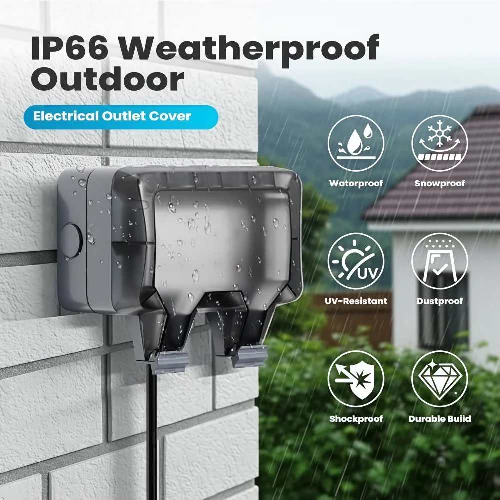 Waterproof Outdoor Socket,Doub - огляд і ціна Outdoor Power Point Cover
