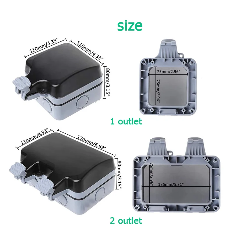 EU KR Outdoor Wall Waterproof  - огляд і ціна Outdoor Power Outlet Weatherproof
